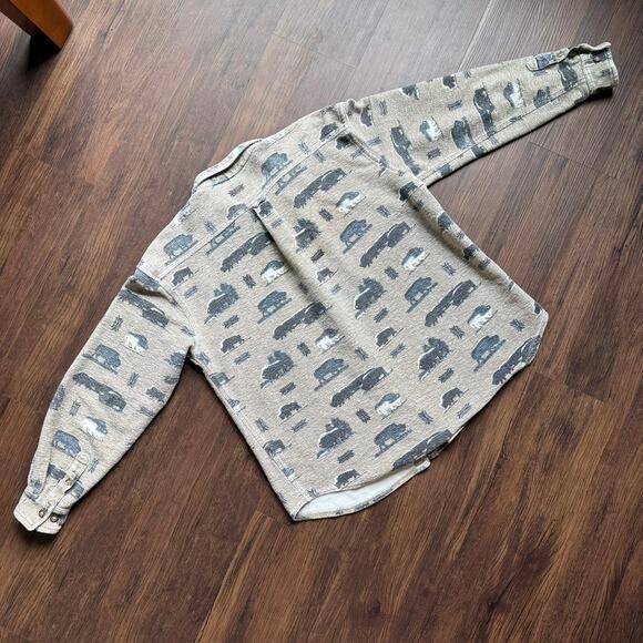 Bit & Bridle Ladies Western Print Button Up Shirt French Terry Size Medium - Picture 3 of 9